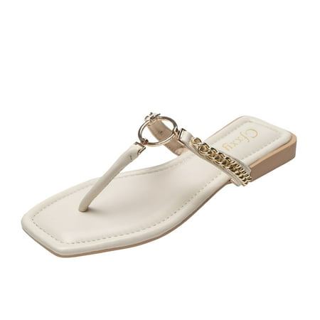 

Juebong Sandals clearance Flip Flops for Women Girls Thong Slide Sandals - Summer Dressy Bohemian Travel Flat Sandals Cute Low Wedge Summer Open Toe Sandal Shoes