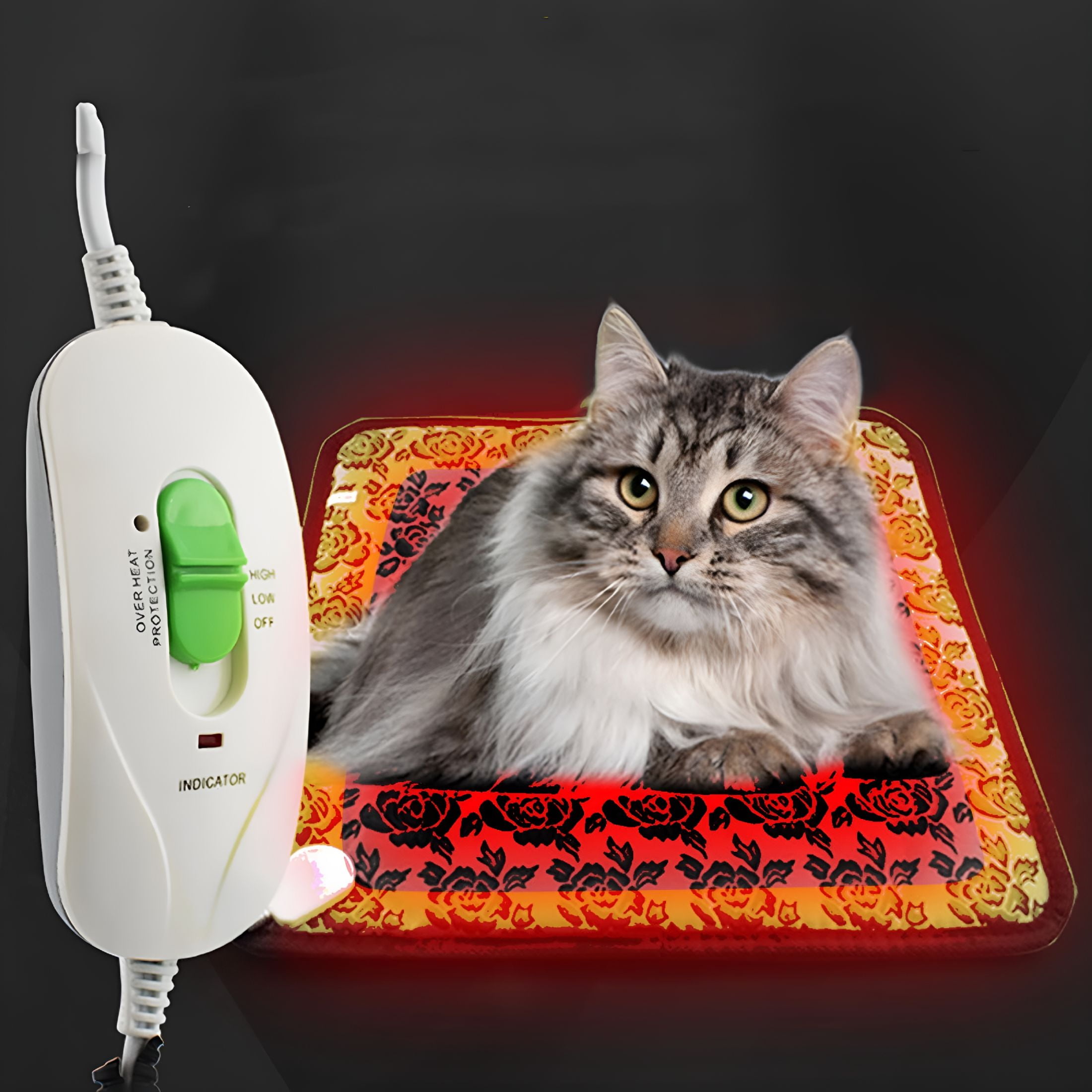 HIBIBUD Pet Heating Pad,Outdoor Heated Dog House Waterproof Heated Cat Bed Indoor Electric Blanket Constant Temperature 18x18inch(Gray) Electric Blanket Waterproof,Adjustable Temperature