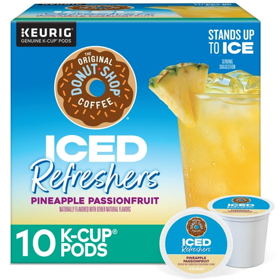 The Original Donut Shop, Iced Refreshers Pineapple Passionfruit Flavor K-Cup Pods, 10 Count