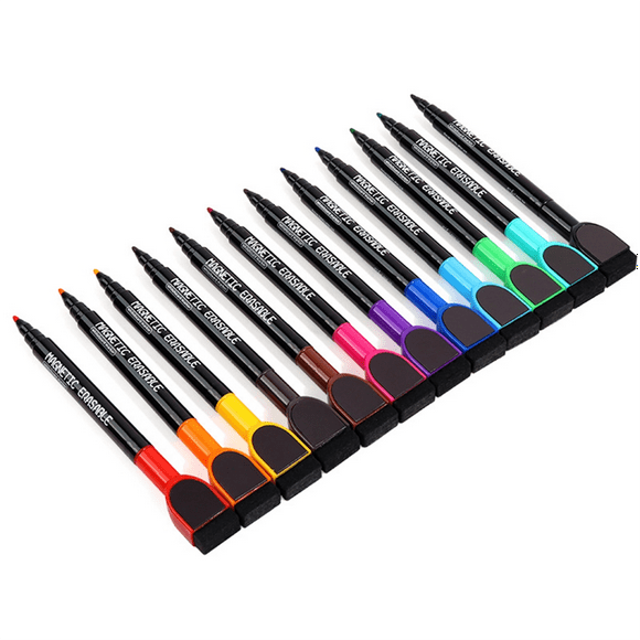 Dry Erase Markers, Magnetic Dry Erase Marker Fine Tip, White Board Marker Dry Erase, Whiteboard Marker with Eraser