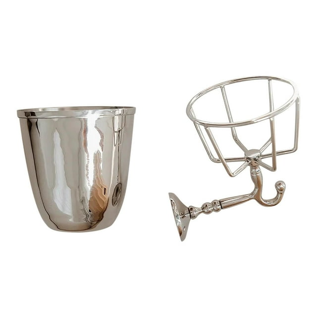 Wall Hook Flower Pot Holder, Metal Hanging Plant Rack with Storage Hooks, Space Saving Vertical Garden Decor for Small Apartments, Balcony & Entryway