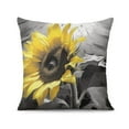 thumbnail image 4 of Modern Yellow Flower Throw Pillow Covers 16"x16", Set Of 2, Linen Study Sofa Cushion Cover Indoor Living Room Home Decor, 4 of 7