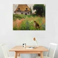 thumbnail image 2 of COMIO Framed Canvas Wall Art Farmhouse with Meadow Flowers Landscape Art Farmhouse Wall Art Framed Vintage Wall Art Nature Wall Decor for Living Room Bedroom Decor, 2 of 4