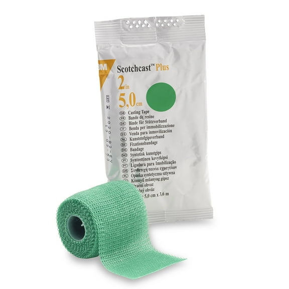 3M Scotchcast Plus Cast Tape 2 Inch X 12 Foot Green 82002G, 10 Ct