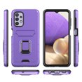 thumbnail image 4 of TJS Phone Case for Samsung Galaxy A32 5G, with [Tempered Glass Screen Protector] Impact Resistant Metal Ring Magnetic Support Kickstand Card Slot Cover (Purple), 4 of 8