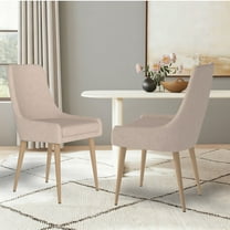 SHGJ&SOFT Beige Modern Dining Chairs Set of 2, Upholstered Fabric Accent Chair for Dining Room for Restaurant, Kitchen，Cafe (Beige, 2PC)