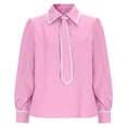 thumbnail image 3 of Eres Más Que una Camisa de Puntuación de Prueba Casual de Manga Larga Cuello Redondo Blusa de Poliéster Bufanda Camisa Top Mujer Sudadera de Moda, 3 of 6