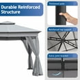 thumbnail image 4 of 10'x10' Outdoor Gazebo Tent with Double Roofs, Patio Gazebo with Mosquito Netting, Patio Canopy for Backyard, Garden, Lawn and Deck,Grey, 4 of 7
