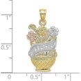 thumbnail image 4 of Gold 14K Two-tone w/White Rhod. #1 MOM Flower Basket Charm - 24.6mm, 4 of 6