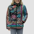 thumbnail image 4 of felwors Women's Reversible Paisley Quilted Cotton Coat, Stand Collar Lightweight Loungewear, Fall Winter Outerwear Suitable for Middle-Aged and Senior Women Hot Pink, M, 4 of 8