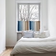 thumbnail image 4 of 24 Inch Long Tier Curtains for Kitchen, Retro Farmhouse Blue and Brown Ombre Wood Grain Bathroom Window Curtains Rod Pocket Short Curtains Window Treatment Tiers for Living Room Farmhouse 2 Panels, 4 of 5