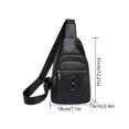 thumbnail image 3 of Bolso de pecho Bolso bandolera multifuncional Ligero para hombres Mujeres (Negro), 3 of 3
