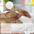 thumbnail image 2 of 3 Piece Orange Boho Duvet Cover Set Full Size,Microfiber Comforter/Quilt Cover with Corner Ties and 2 Pillowcases,Country Vintage Ethnic Abstract Geometric All Season Soft Bedding with Zipper Closure, 2 of 8
