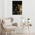 thumbnail image 5 of Black Panther & Leopard With Martini Canvas Wall Art, Luxury Wild Cat Gangster Decor, Bold Animal Meme Artwork For Bar, Living Room, Office, Ready To Hang 8*12inch(20*30cm), 5 of 6