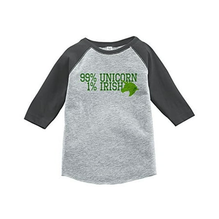 

7 ate 9 Apparel Girl s St Patrick s Day Unicorn Grey Baseball Tee