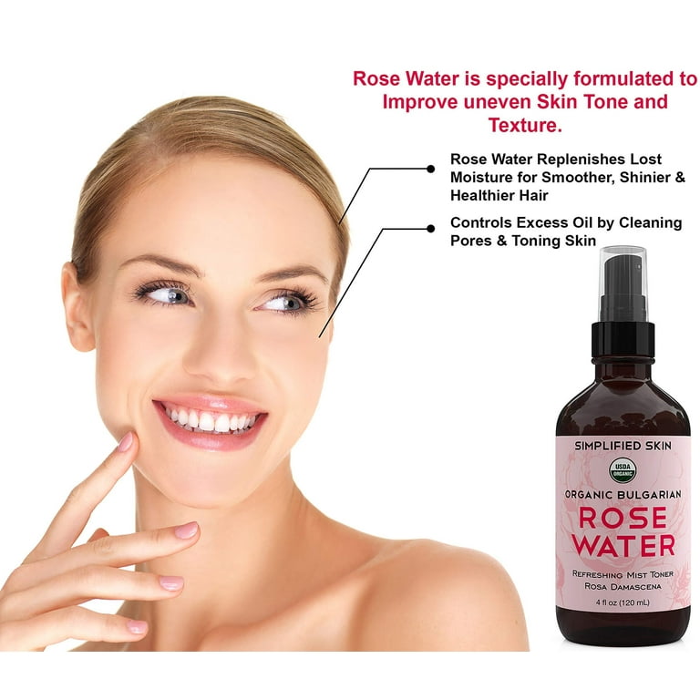 Simplified Skin Organic Rose Water for Face & Hair, Anti Simplified Skin Organic Rose Water for Face & Hair, Anti
