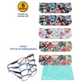 thumbnail image 2 of [5 PACK], JAVOedge Floral Collections Soft Pouch Eyeglass Storage Case w/ Microfiber Eyeglasses Cloth, Floral Design A, 2 of 6