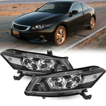For 2008-2012 Honda Accord Coupe Halogen Projector Black Headlights Assembly