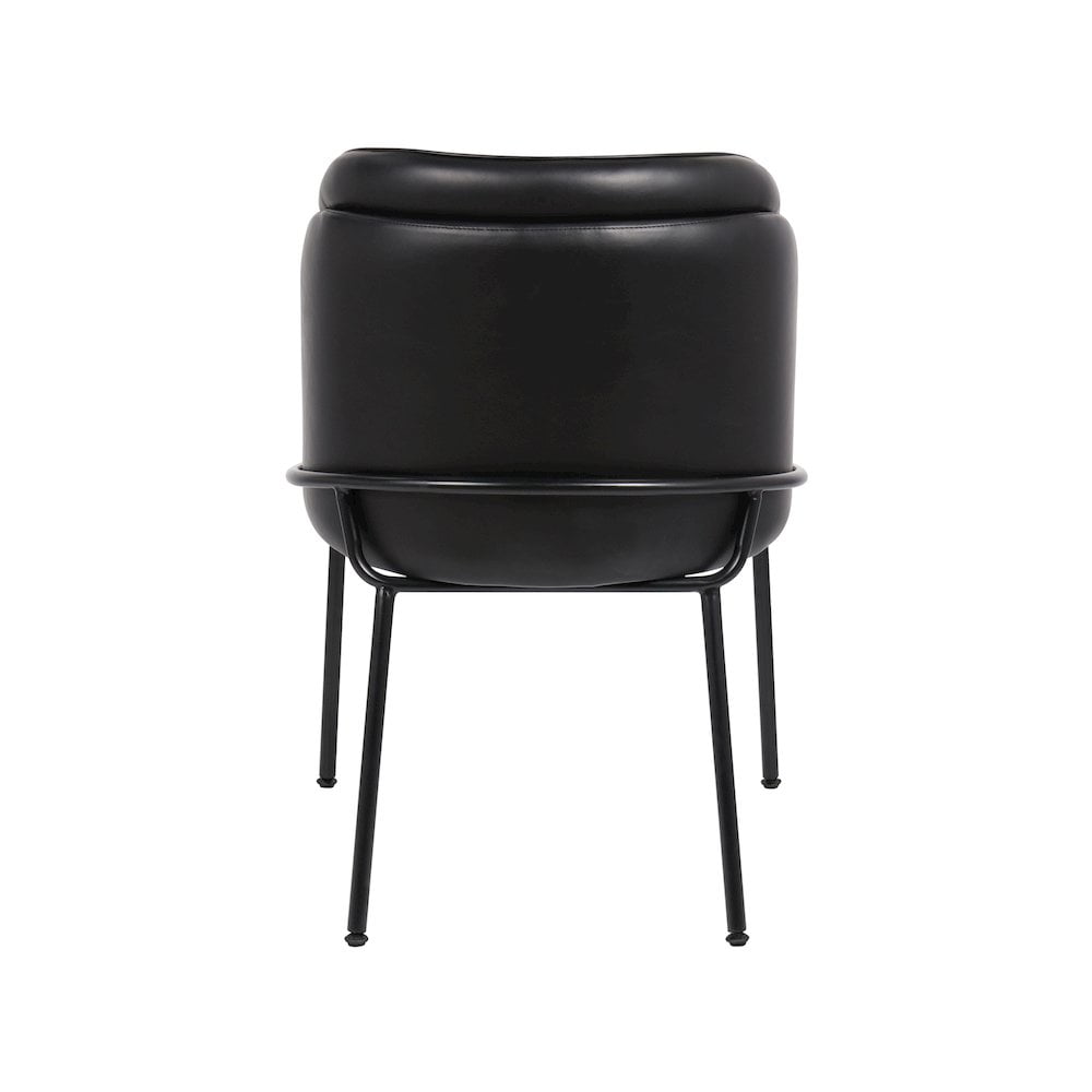 Meridian Furniture Jagger Black Vegan Leather Dining Chair, Set of 2