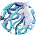 thumbnail image 1 of Octopus Tentacles Wallpaper Round Soft Area Rugs 2.6ft Anti-Slip Cute Circle Carpet for Teen Girls Room, Circular Rug for Nursery Room, Dorm, Cute Room Decor for Baby, 1 of 7