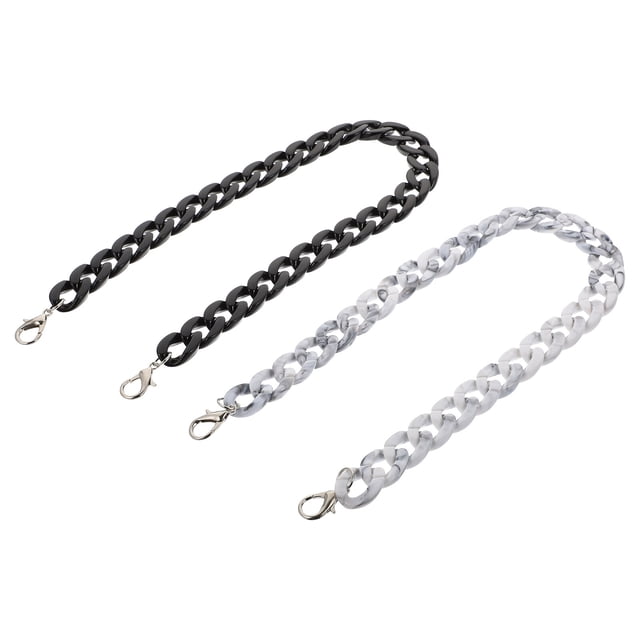 KAKOWELY 1 Set 2Pcs Acrylic Chain Straps Practical Handbag Purse Replacement Chains,23.62X"X1.18"X0.39"