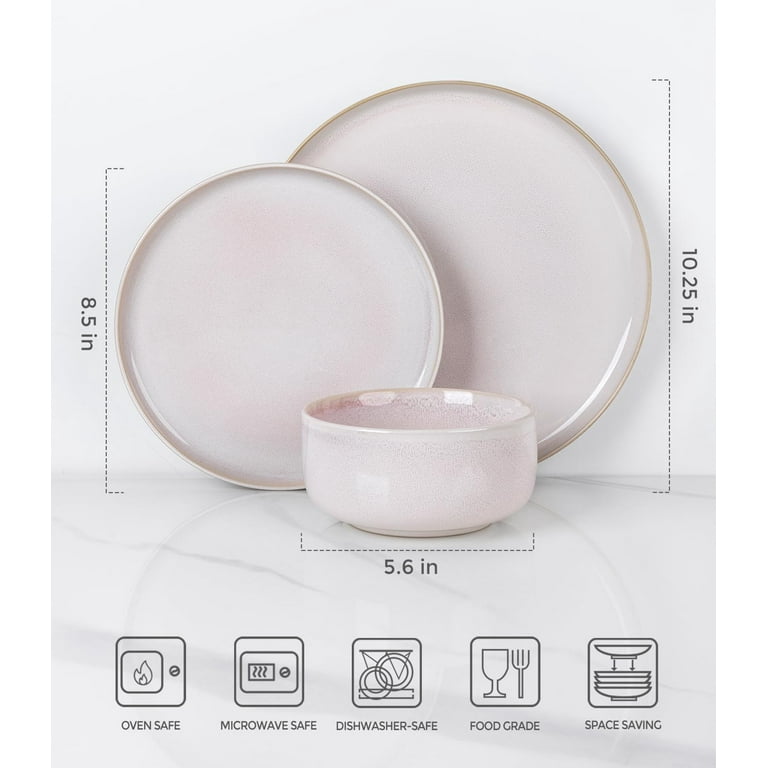 TheTerra Ceramic Dinnerware Sets for 4, 12 Pieces Handmade