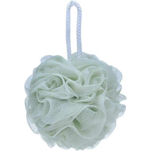Esponja de baño de malla, Bola de ducha exfoliante, accesorio de limpieza con pompón