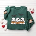 thumbnail image 7 of XUNKUSGA Women Halloween Sweatshirt Casuasl Loose Crew Neck Long Sleeve Pullover Tops Cute Printed Sweatshirts for Women Relaxed Fit Casual Pullover Sweatshirt #2Army Green L, 7 of 7