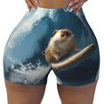 thumbnail image 2 of Fuzoiu Surfing Guinea Pig Print Women's Workout Shorts,Workout Biker Shorts Women,Exercise Fitness Shorts,Scrunch Short, Athletic Shorts for Gym Yoga Running Sport Active-Large, 2 of 8