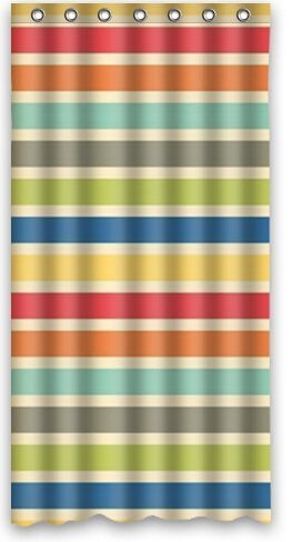 red and green shower curtain