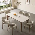 thumbnail image 2 of Mesa de comedor de isla de esquina, servicio auxiliar, Mesa de comedor de mármol para reuniones de diseño, Mesa Plegables grande y cuadrada baja, muebles CC, 2 of 4