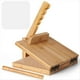 thumbnail image 1 of Prensa para Tortillas Máquina para Hacer Roti de 10 Pulgadas con Rodillo Máquina para Hacer Tortillas Grande de Madera de Bambú con 50 Piezas de Papel Pergamino, 1 of 5