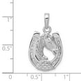 thumbnail image 3 of FB Jewels 14K White Gold White Horse Head In Horseshoe 2D High Polish Pendant, 3 of 3