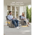 thumbnail image 4 of Toject Outdoor Patio Furniture Set, All-Weather Gray Wicker Outside Furniture with 42 Inch Fire Pit Table, 7 Pieces Conversation Set with Swivel Chairs & Ottomans for Backyard Deck Garden, Denim Blue, 4 of 8