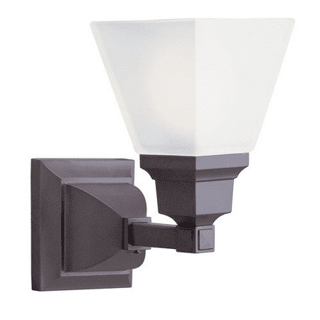 

Bathroom Vanity 1 Light With Satin Glass Bronze size 6 in 100 Watts - World of Crystal