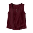 thumbnail image 6 of Miluxas Womens Tank Tops Stitched Contrast Trim Sleeveless Square Neck Tank Top Loose Fit Casual Summer Basic T Shirt for Daily & Vacation Red, 6 of 9