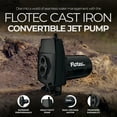 thumbnail image 2 of Flotec 1/2 HP Cast Iron Convertible Jet Pump Tackles Water Depths to 100', 2 of 7