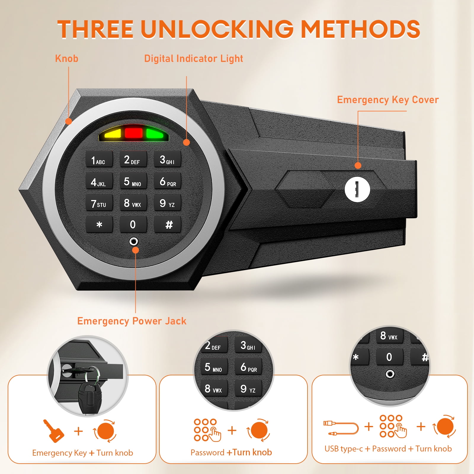 6.0 Cu ft Large Safe Box, Money Safe With Mute Function and LED Light, Digital Keypad Home Safes with Deposit Slot & Dual Alarm System,Security Box for Money Valuables