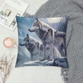 thumbnail image 2 of Abstract Wolves Pillow Covers Natural Snow Mountains Starry Moon Pillow Cases for Kids Teens Adults  Jungle Wild Animals Decor Cushion Covers for Car Office Chairs, 2 of 5