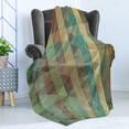 thumbnail image 4 of Sage Soft Flannel Fleece Throw Blanket, Colorful Vertical Lines with Triangles Abstract Geometrical Mosaic Form Retro Style, Cozy Plush for Indoor and Outdoor Use, 50" x 70", Multicolor, by Ambesonne, 4 of 5