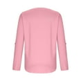 thumbnail image 6 of safuny Womens 3/4 Length Sleeve Tops V Neck Tunic Casual Blouse Solid Color Curved Hem Shirts Pink _u XL, 6 of 8