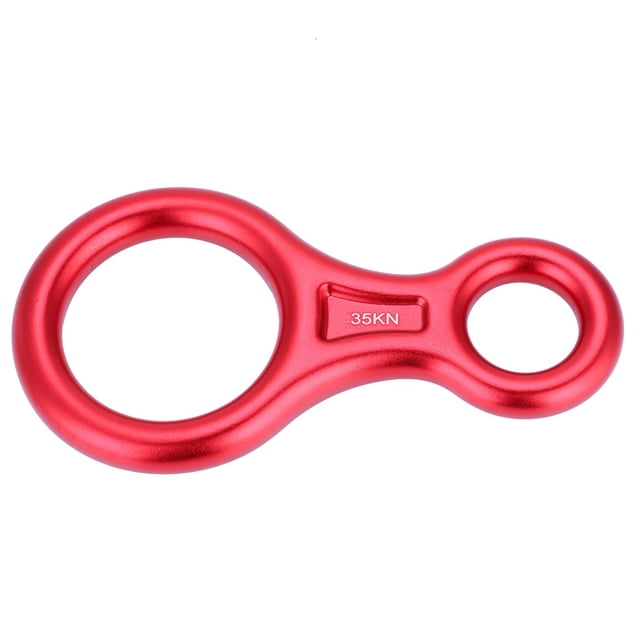 35KN Figura 8 Palabra Cuerda Descender Rappel Anillo Escalada en Roca Equipo de Rescate (Rojo)