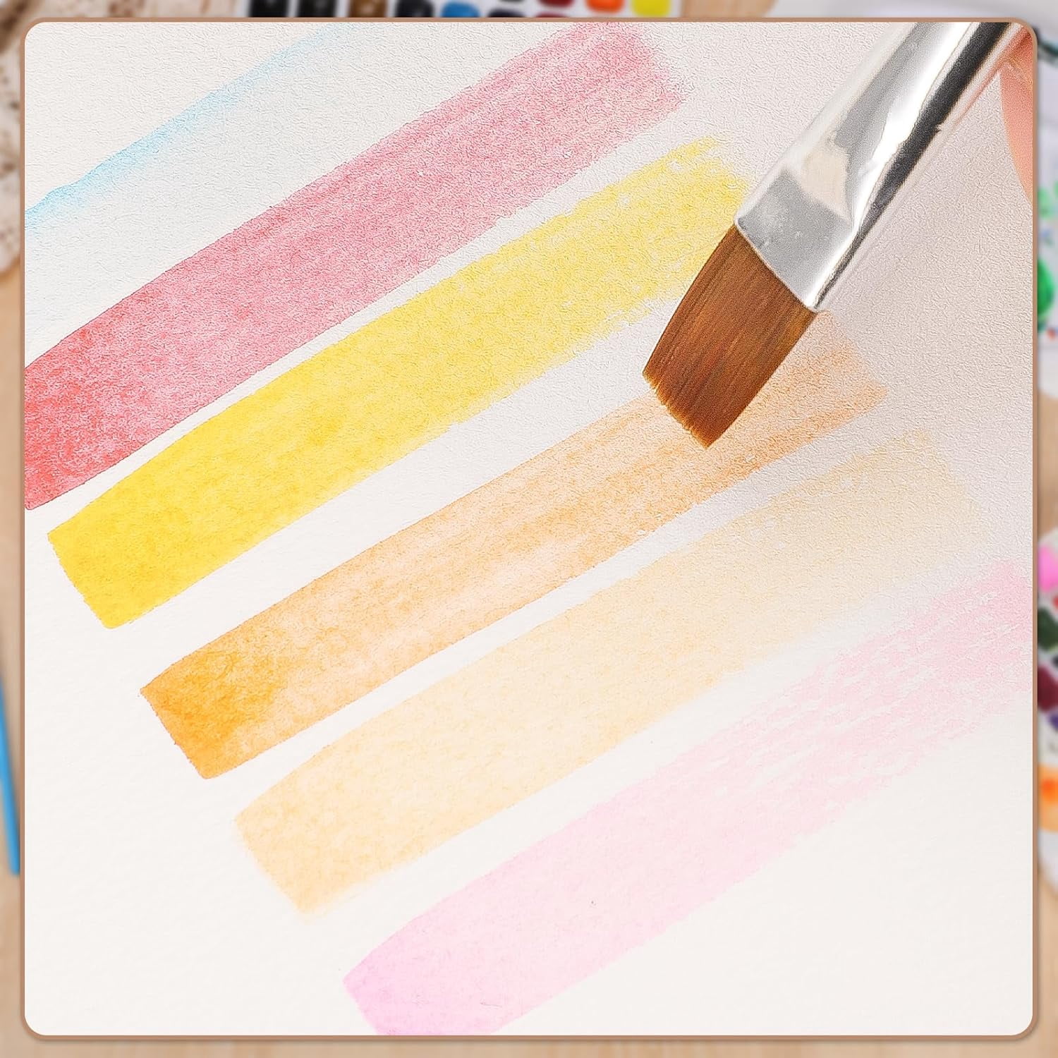 25 Sheets Watercolor Paper, 300 GSM Deckled Edge Paper 4 x 6 inch Rough/Textured Handmade Paper Cotton Paper White Textured Papers for Watercolors, Wedding Invitations, Cards, Crafts