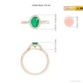 thumbnail image 5 of ANGARA Natural Oval Emerald Halo Twisted Vine Ring in 14K Rose Gold for Women (Size-7x5mm) | May Birthstone, Birthday, Anniversary, Jewelry Gift for Women | Natural Emerald Ring, 5 of 9