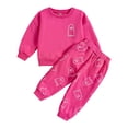 thumbnail image 3 of NIEWTR Kids Pajamas Set Toddler 2-Piece Long Sleeve Outfit Soft Crewneck Tee with Elastic Waist Long Pants Breathable Pajamas Gift Set for 3T-6T(A-Red,3-4 Years), 3 of 9