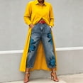 thumbnail image 5 of Long Sleeve Shirts for Women, Women's Linen Button Front Shirt Maxi Dress Long Sleeve Lapel Casual Solid Oversized Vacation Dresses with Pockets, 5 of 9