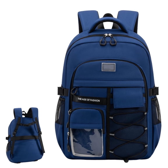 Weebloom Large School Backpack For Kids Boys Girls Waterproof Large Capacity Outdoor Commute Backpack Bookbag Middle High School College Blue