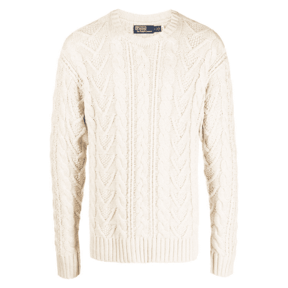 Polo Ralph Lauren cable-knit cotton-blend jumper, Chic Cream, Large
