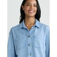 thumbnail image 4 of Time and Tru Women’s Knit Shacket with Long Sleeves, Sizes XS-XXXL, 4 of 6