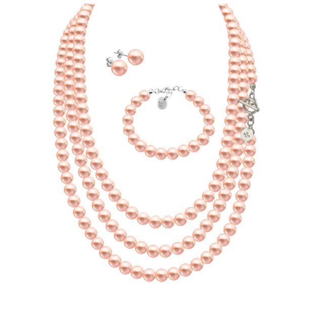Set Collar Triple Aretes Pulsera Zvezda Plata 0.925 Mujer beige Unitalla